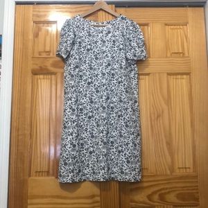 White and black floral dress